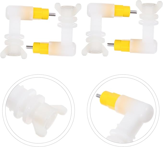 VANZACK 4pcs Poultry Cage Accessories Automatic Chicken Waterer Nipples for Quails Birds Hydration System Easy Installation for Poultry Farmers