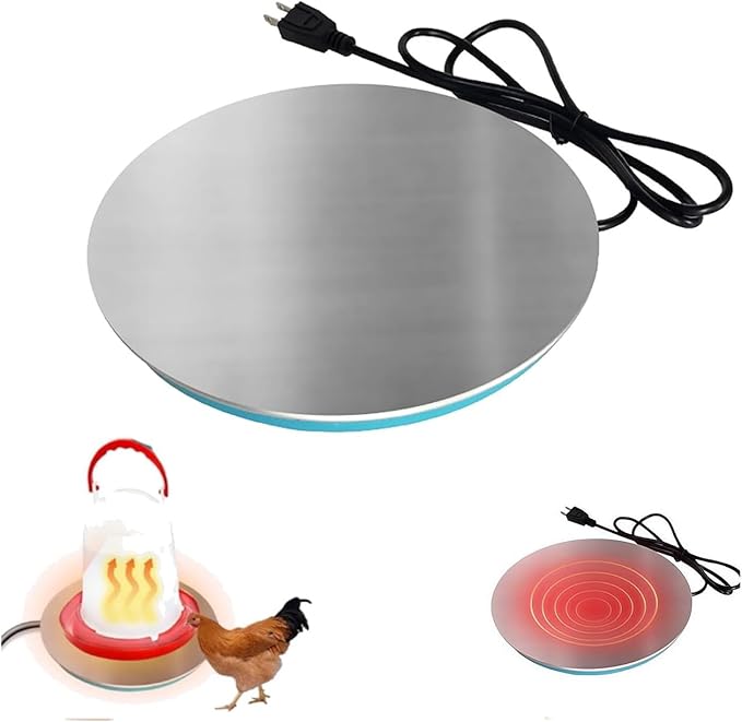 Chicken Water Heater for Winter,Chicken WatererHeater Base for Metal Plastic Poultry Founts Waterer,Freeze Proof ChickenWater Heater for Winter,Heated Waterer for Chickens,Ducks & Outdoor Birds