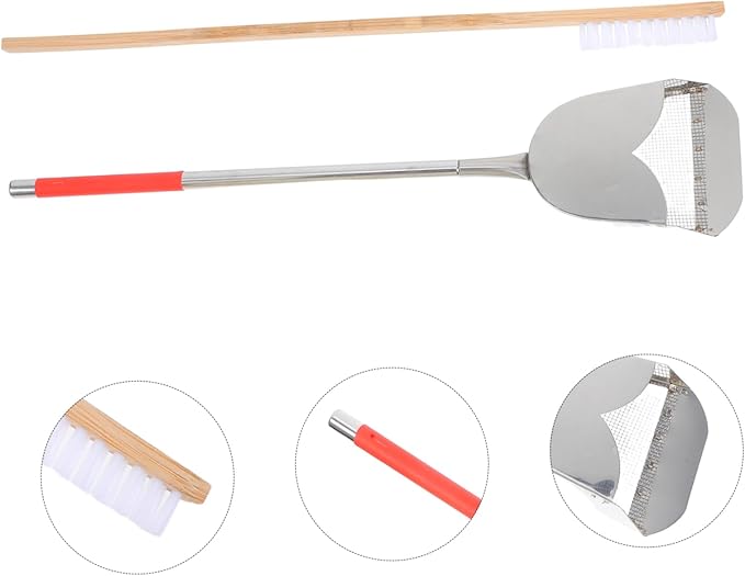 2-Piece Bird Cage Cleaning Set Pet Cage Brush Dropping Scoop Multi- Cleaning Tool