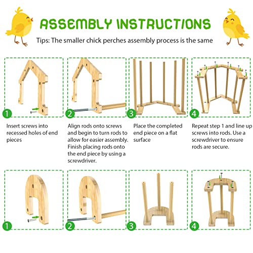 Bamboo Chicken Perch Set, 4 Pack - 4 in 1 Chicken perches, 46 Pack - Image 6