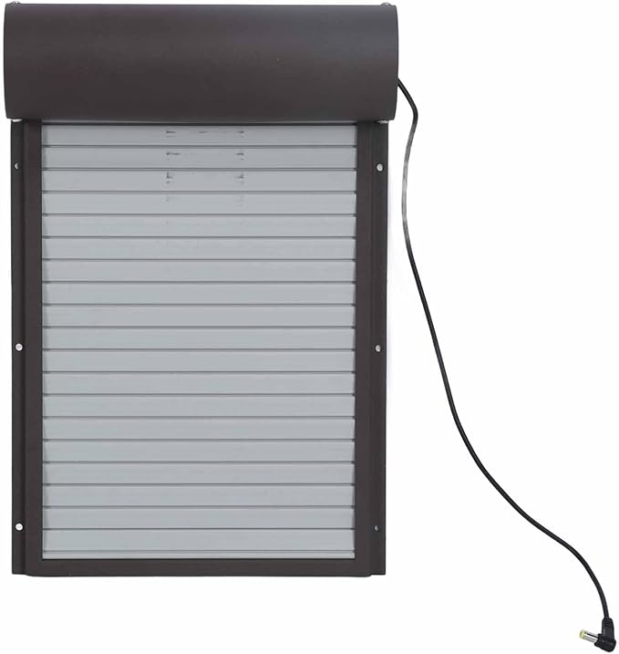 Chicken Coop Door Automatic Solar Powered Coop Door, Solid Metal Rolling Curtain Chicken House Door with Timer for Chicken Duck Poultry, Electric Chicken Door Solar Coop Door