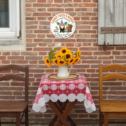 Carrot Patch & Market Round Aluminum Metal Sign Retro Farm Fresh Bunny Rabbit Sold - 8x8 Inch - Image 6