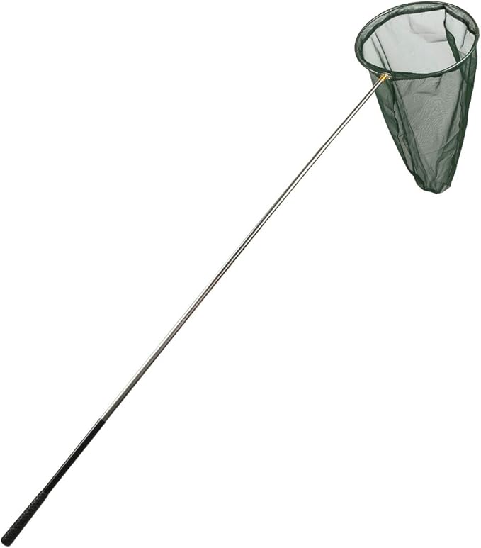 RESTCLOUD Professional Insect and Butterfly Net with 14" Ring, 26" Net Depth, 59" Telescopic Handle Full Extends to 73" Stainless Lockable