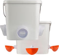 Automatic Chicken Feeder and Waterer Set Hanging Chicken Feeder No Waste Poultry Feeder 3 Gallon Water Feeder