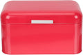 Toyvian Metal Bread Box and Grain Container Red Vintage Iron Kitchen Storage Bin for Bakery Snacks and Rice Countertop Organizer