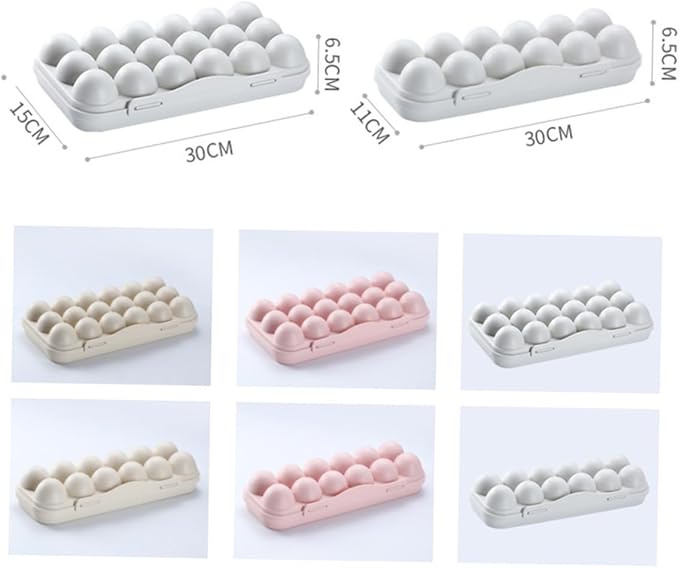 2pcs Egg Box for Fridge Egg Tray Sturdy Storage Container Stackable Fridge Accessories Material Easy to Clean