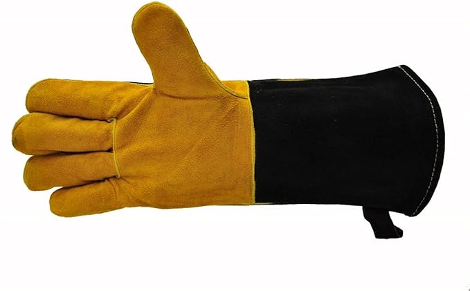 G & F Premium Leather BBQ Gloves, Heat & Fire Resistant, Suede Palm, Puncture & Cut Resistant, Cotton Lining, Ideal for Grilling, Animal Handling, Gardening, Thorn Pruning, Fire Pit & Outdoor Work