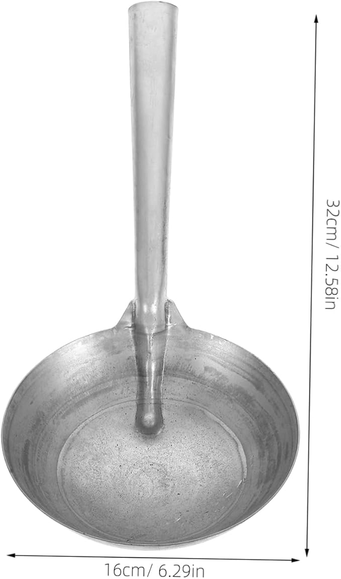 Totority Heavy Duty Iron Watering Spoon Feed Scoop Comfortable Handle Sturdy Ladle for Garden Home Backyard