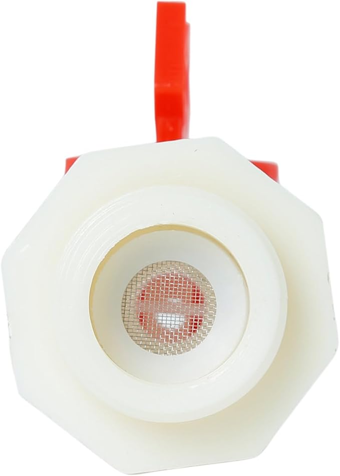 2pcs Rabbit Watering System Bucket Connector Kit-Includes Bulkhead Fitting, Barb Ball Valve，mesh Filter Washer for ID 5/16" Hose, Poultry Watering Equipment, Animal Water Dispenser