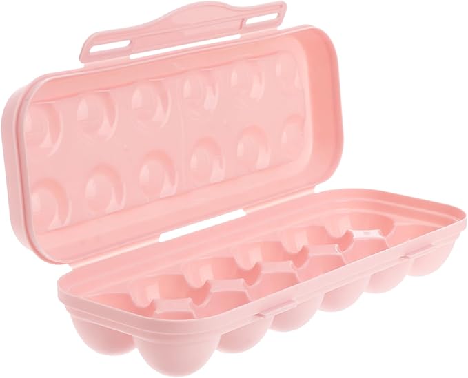 2pcs Stackable Egg Storage Box Pink Refrigerator Egg Holder Practical Container for Organizing Fridge for Home Use