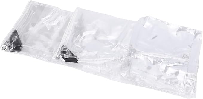 Yosoo Chicken Coop Tarp Cover, Windproof PVC Transparent Winterizing Coop Cloth with Grommets and Rope for Porch Fences, Terrace Fences, Courtyards, Roofs