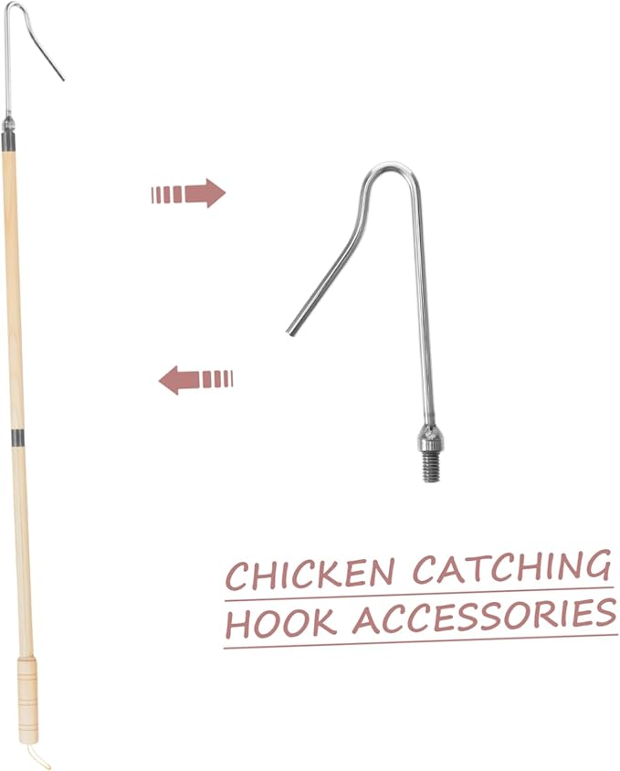 POPETPOP Heavy Duty Chicken Catcher Hook Pole Poultry Handling Tool for Farms Humane Capture and Efficient Chicken Catching
