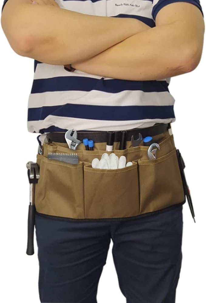 Garden Tool Waist Apron - Professional Heavy Duty Waist Work Apron with 13 Pockets, Fully Adjustable Water-resistant Gardening Utility Aprons for Men & Women