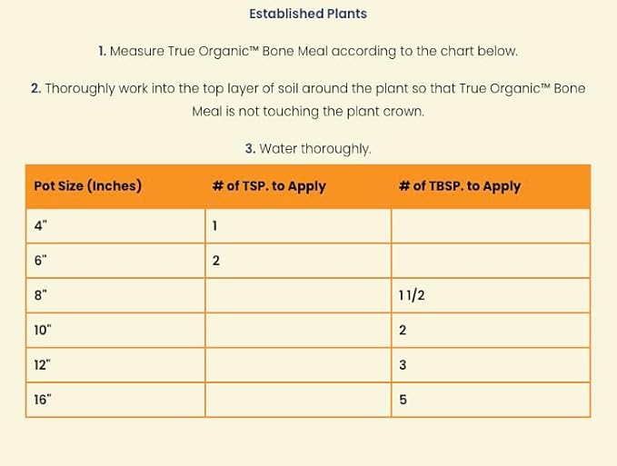 True Organic Bone Meal – Organic Fertilizer for Growth, Flowering, and Fruit Production – 3lb Bag Covers 61 Sq. Ft.- Case of 6