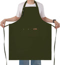 Yuubin Extra Large Aprons for Men Adjustable Button Apron with Pockets Chef Cooking Kitchen Aprons Women,Water&Oil Resistant