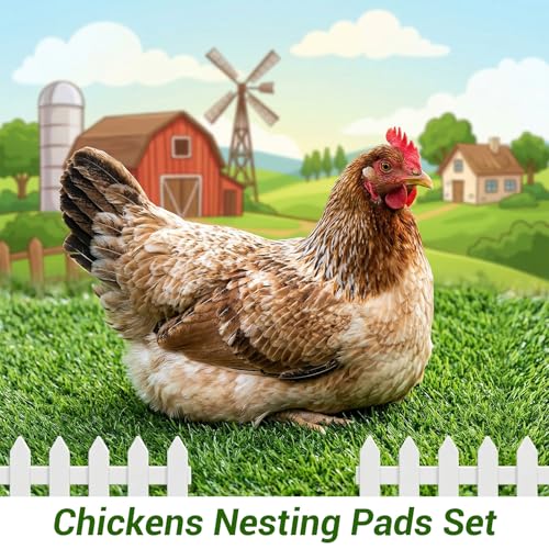 12Pack Chicken Nesting Box Pads for Chicken Coop 12"x12" Reusable Nesting Box Liners Pads - 11.8 × 11.8 inches, Green - Image 4