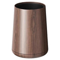 8L/2.1GAL Modern Metal Waste Bin with Realistic Wood Texture,Built-in Bag Holder,Open-Top Trash Bin for Bathroom,Home,Office,Living Room (2.1gal Cone)