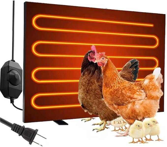 Chicken Coop Heater 120 Watts Heat Lamp For Chickens Energy Efficient Chicken House Heater Safer Than Brooder Lamps With Thermal Protector Chicken Supplies Dog House Heater 15.7'' X11.8''