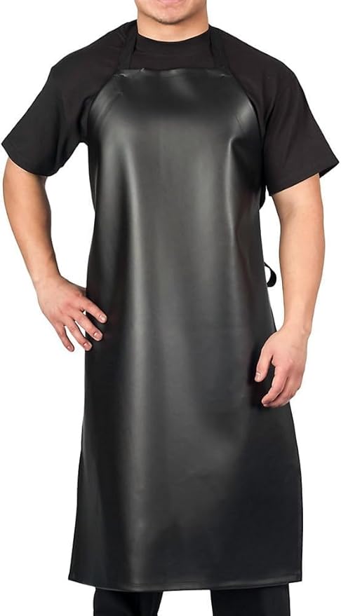 KNG Heavy Duty Waterproof Vinyl Apron – Black - Case of 20