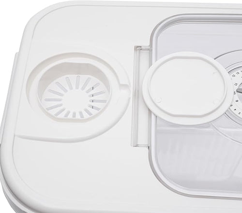 11lb Large Capacity Rice Bucket, Food Containers, Plastic Grain Storage Container with Lid and Timer, Food Storage Bins Airtight Kitchen Storage Containers (White, 13.4 * 10 * 8.86in)