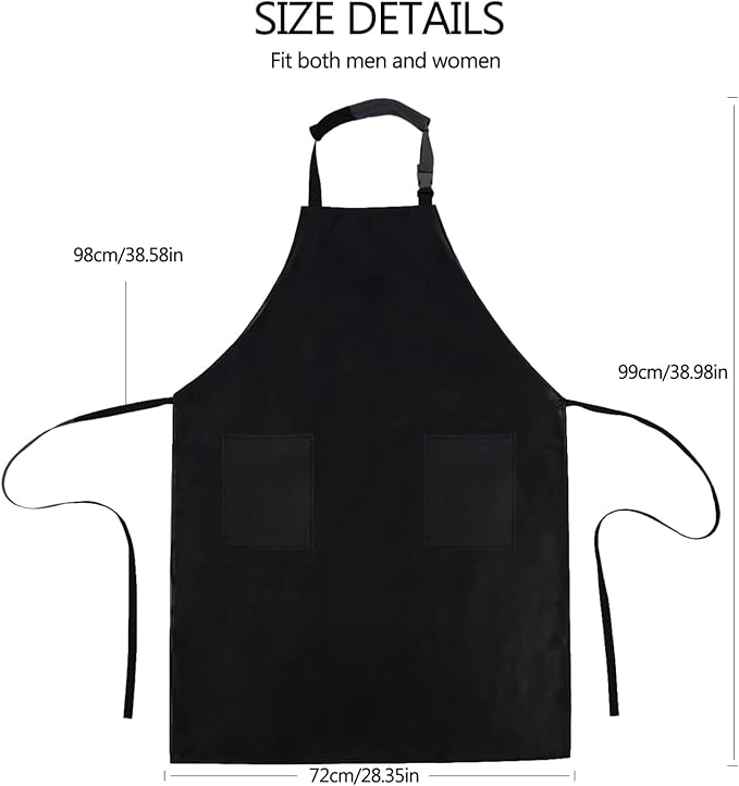 Homsolver Waterproof Rubber Vinyl Apron for Unisex Adult, Adjustable, Lightweight, Chemical Resistant Extra Long Work Apron