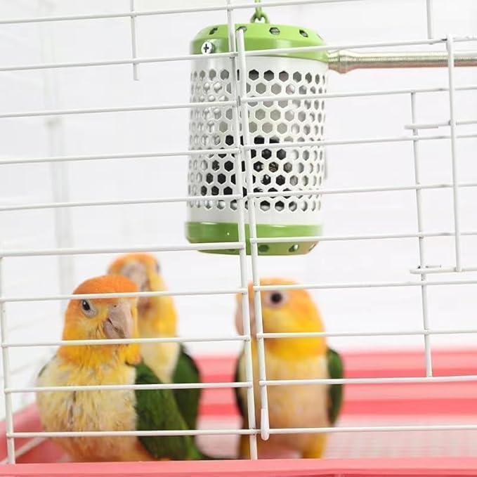 MANON ROSA Bird Cage Heater for Parakeets Chickens Parrots - Thermostatic Socket, Non-Light Emitting Lamp with 2 Ceramic Bulbs (E27 110V) - Small Pet Winter Warming Equipment(50W&100W)
