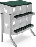 Upgrade 6 Compartment Chicken Nesting Box with Pre-Installed Nuts & Elevated Metal Legs - Easy Assembly, Heavy Duty Roll Away Egg Collection, Secure Lid & Perch for Chickens, Hens, Ducks