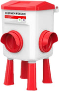 Automatic Chicken Feeder Box Poultry Feeder with Covered Lid & Elevated Stand, Feed Dispenser for Chickens, Ducks & Backyard