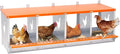Wall-Mounted Metal Nesting Box for Chickens and Ducks – Galvanized Steel Construction with Ventilation & Easy Egg Access (4-Orange)