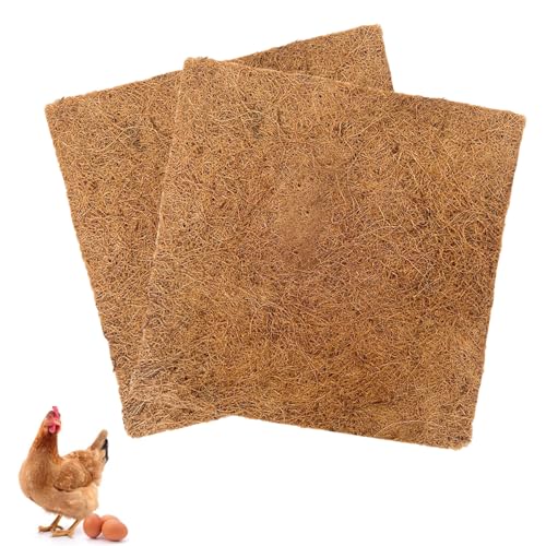 2 Pack Nest Box Pads Laying Hen Nesting Pads Brooder Pads Liners Excelsior Chicken Bedding - 30*30 cm/12*12 in, Brown, Coconut Palm Fiber by UtySty
