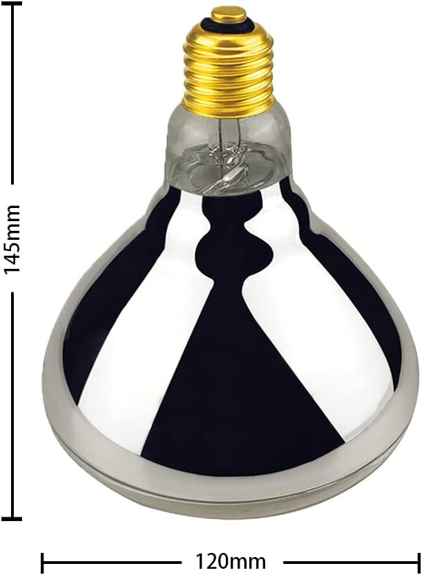 2 Pack Heat Lamp Clear Infrared Bulbs PAR38/125 Watts Glass Lamp Bulb for Food Service, Brooder Bulb, Chicks, Pet, Bathroom, Light Therapy Use E26 Base, Flood Light Heat Lamp.