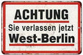West Berlin WW2 Germany Sign Vintage Wall Décor Signs Art Decorations Tin Gift Retro Wall Home Bar Pub Vintage Cafe Decor, 8x12 Inch