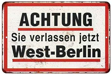 West Berlin WW2 Germany Sign Vintage Wall Décor Signs Art Decorations Tin Gift Retro Wall Home Bar Pub Vintage Cafe Decor, 8x12 Inch