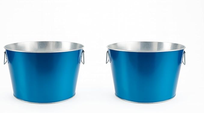 Behrens Blue 5 Gallon Round Steel Tub (2 Tubs)