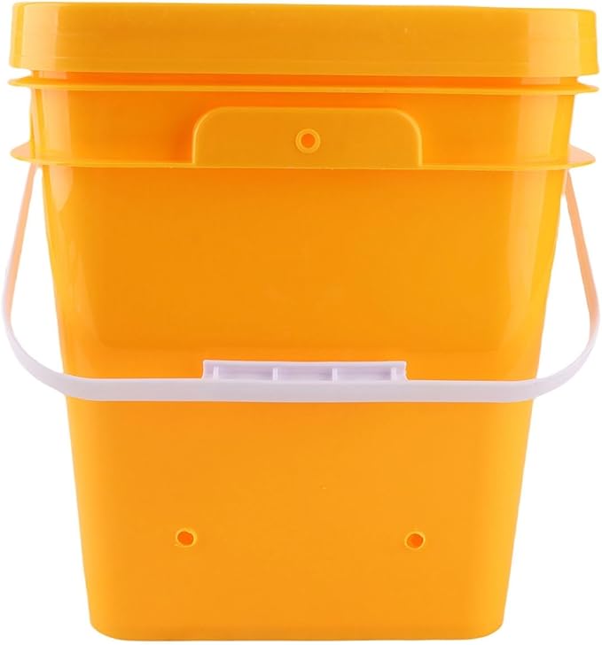 High Capacity Automatic Chicken Waterer Bowl with 12L Handheld Bucket Gravity Watering System for Quail, Easy Installation - Durable Plastic (Bucket + Big Blue Bowl + Black Screws)