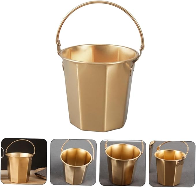 Mikinona Thickened Stainless Steel Water Bucket Handle Portable Multipurpose Container for Camping Outdoor Use and Home Sturdy Water Holder for Farm and Utility