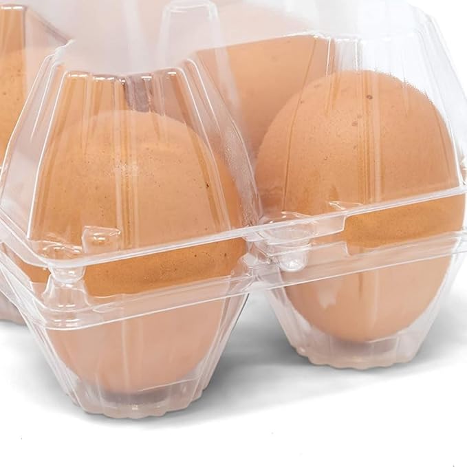 Limera Disposable Plastic Egg Cartons, Clear, 100 Pieces, Tray Egg Container Holder for Refrigerator (12 Egg Tray), Transparent