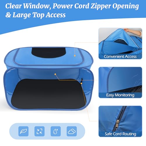 Chicken Brooder Box for Chicks, Pop Up Chick Brooder Kit - Blue, Oxford - Image 2