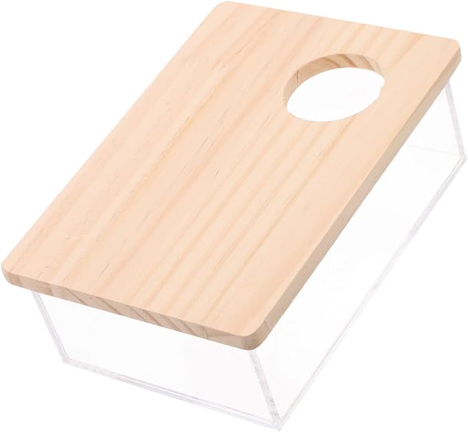 Hamster Bath Box Pet Bath Container for Chinchilla Guinea Pig Gerbils Bathing Tray Lid