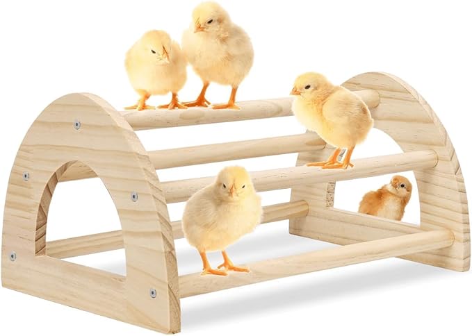 Chicken Perches Roosting Bar - 15.1" x 9.4" x 7" Chicken Roosts and Perches Chick Jungle Gym Toy for Baby Chicks, Hens Large, Roosts, Coop, Brooder