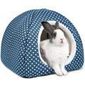 Rabbit Hideout Large Bunny Bed Washable Rabbit House - Dark blue, Polyester by Tierecare