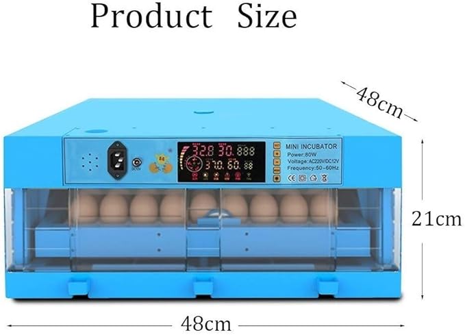 Eggs Incubator Automatic Turning Hatching for Chicken Duck Goose Dove Quail 64 Digital Clear Hatcher Humidity Temperature Control