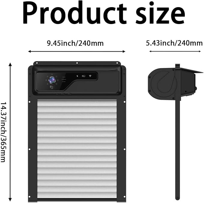 Automatic Chicken Coop Door with WiFi & 1080P Camera - Solar/USB Powered Smart Roll-Up Door, 5000mAh Battery, Anti-Pinch, Security Alarm, App Control for Poultry Safety