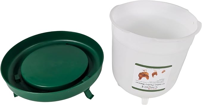 Hen's Choice 8L/2.1 gal Chicken Waterer, Adjustable Legs (Green)