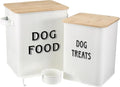 Dog Food Storage Container Farmhouse Pet Food Treats Bin with Lid and Scoop, Perfect Sturdy Canister Tins for Kitchen Countertop, Shelf, Great Gift for Pet Owners - Dog Food