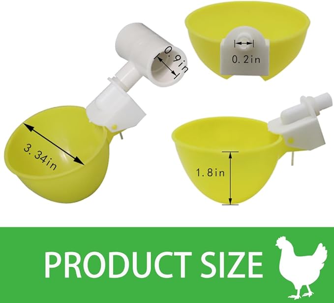 Automatic Chicken Waterer with Nuts 12Sets Bird Drinker Cups Watering System for Quail Pigeon Poultry Drinking