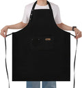 Yuubin Extra Large Aprons for Men Adjustable Button Apron with Pockets Chef Cooking Kitchen Aprons Women,Water&Oil Resistant