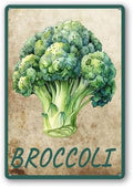 Vegetables Metal Sign Vintage Decor Broccoli Sign Farm Wall Decor Sturdy Rust Waterproof Aluminum Signs for Outdoor Yard Garden Easy to Install 5.5x8inch