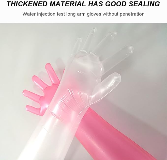 50 Disposable Field Dressing Gloves Veterinary Insemination Rectal Long Gloves, Extra Long Sleeve Full Arm