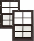 Shed Windows 12x18 (2-Pack) | Sliding Windows with Tempered Glass & Screens | Flush Mount, Brown Aluminum Frames for Sheds, Chicken Coops & Playhouses